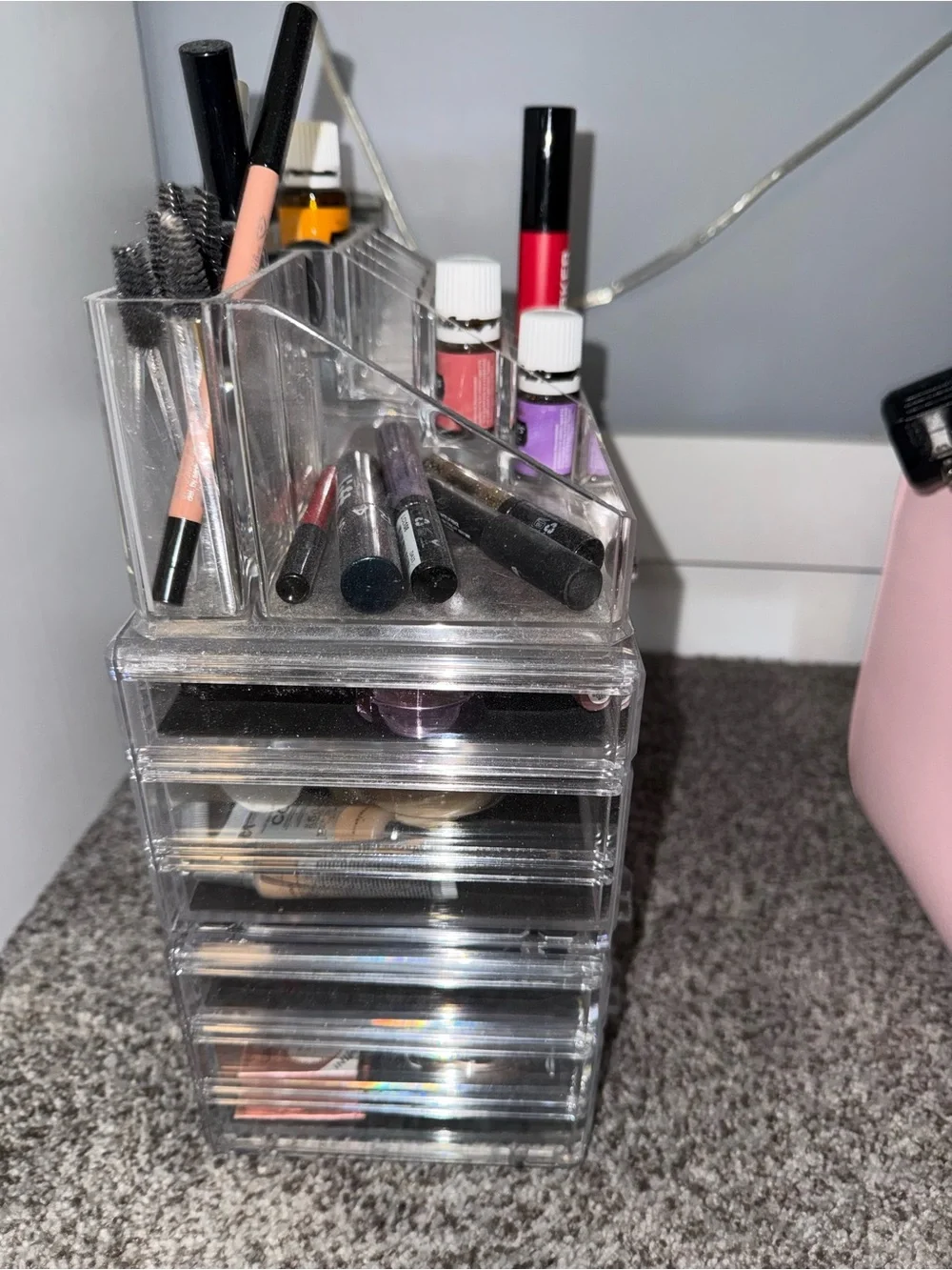 Clear Acrylic Makeup Organizer - 6 Drawer Cosmetic Storage